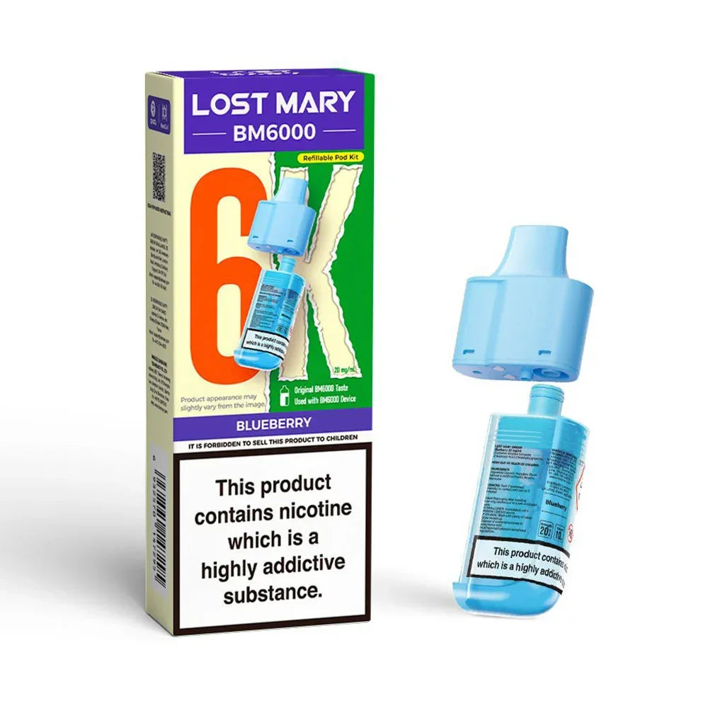 Lost Mary BM6000 Blueberry prefilled replacement pod and refill container