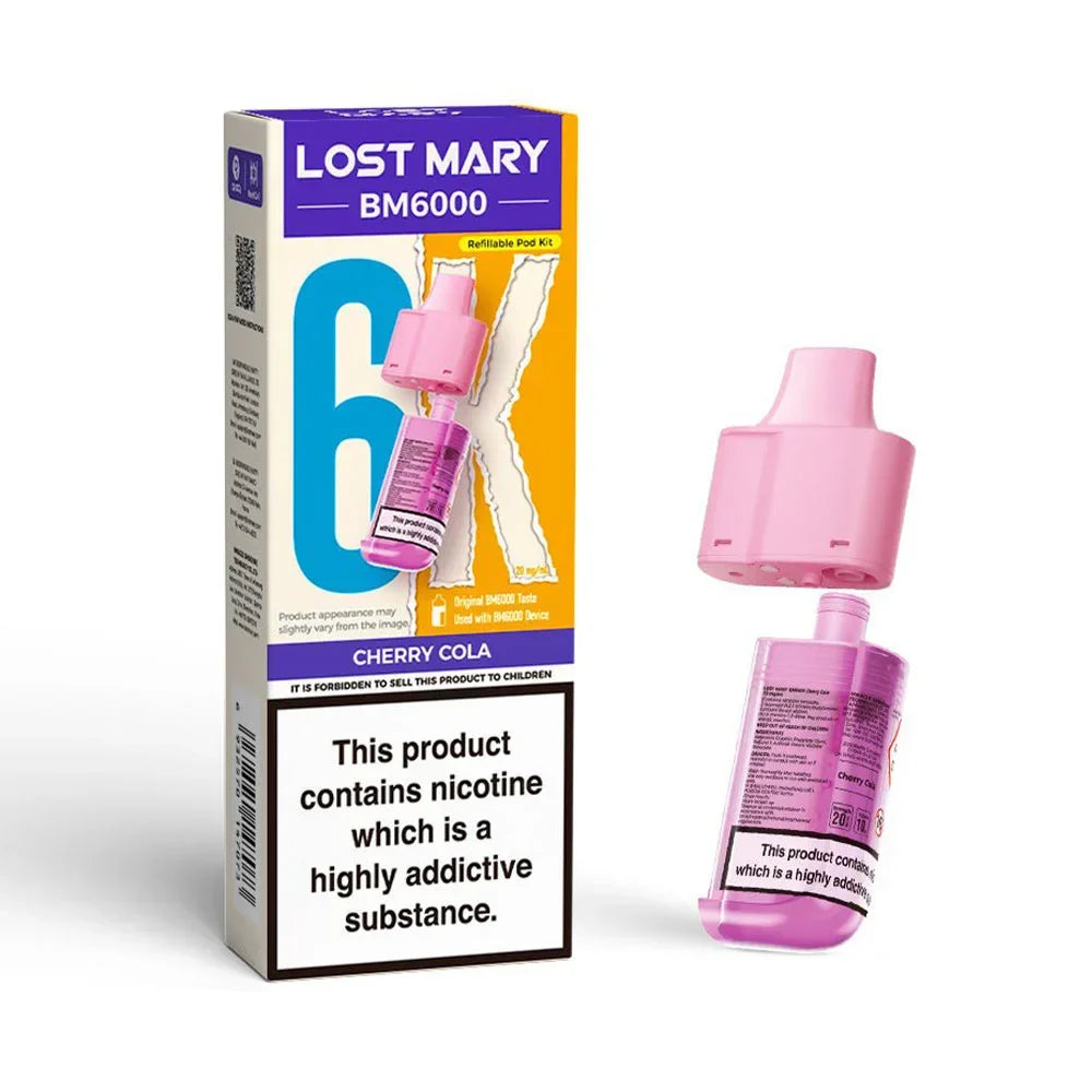 Lost Mary BM6000 Cherry Cola prefilled replacement pod and refill container