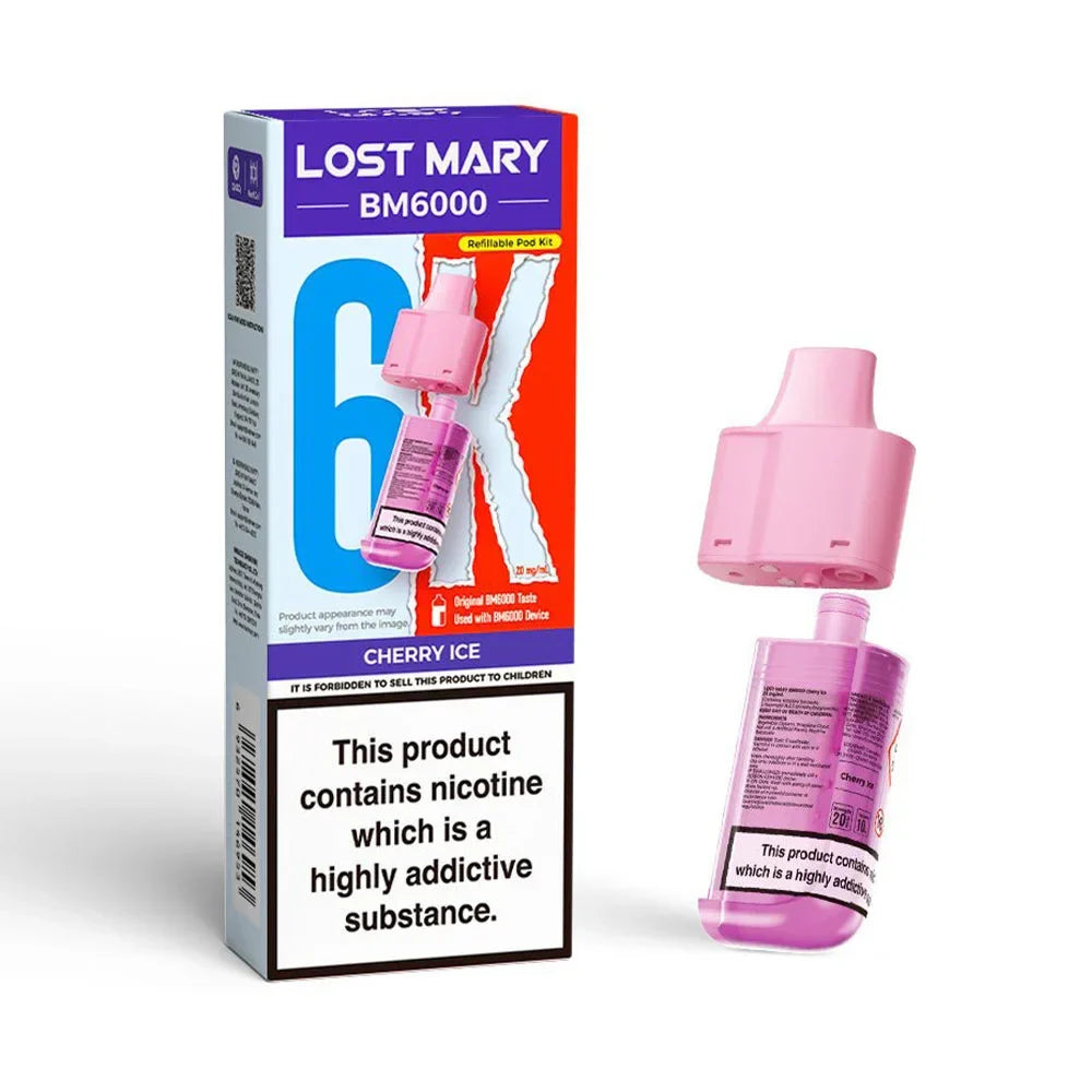 Lost Mary BM6000 Cherry Ice prefilled replacement pod and refill container