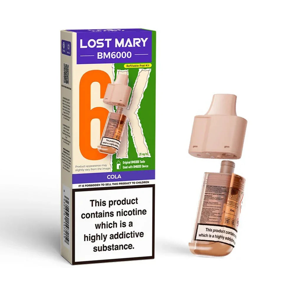Lost Mary BM6000 Cola prefilled replacement pod and refill container