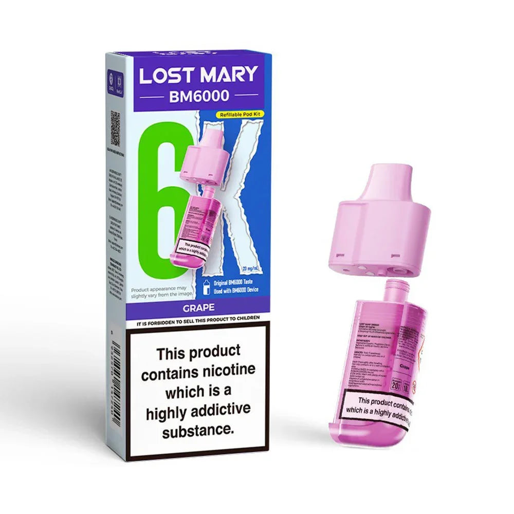 Lost Mary BM6000 Grape prefilled replacement pod and refill container