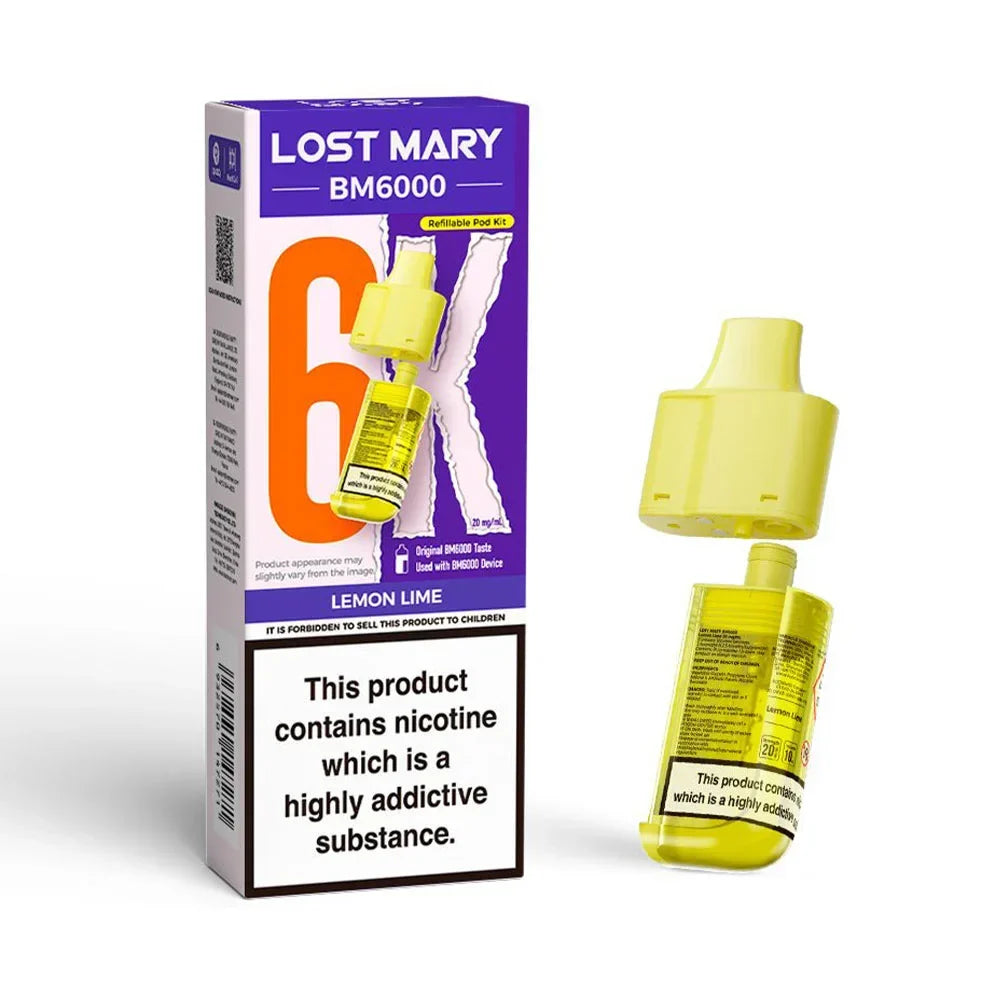 Lost Mary BM6000 Lemon Lime prefilled replacement pod and refill container