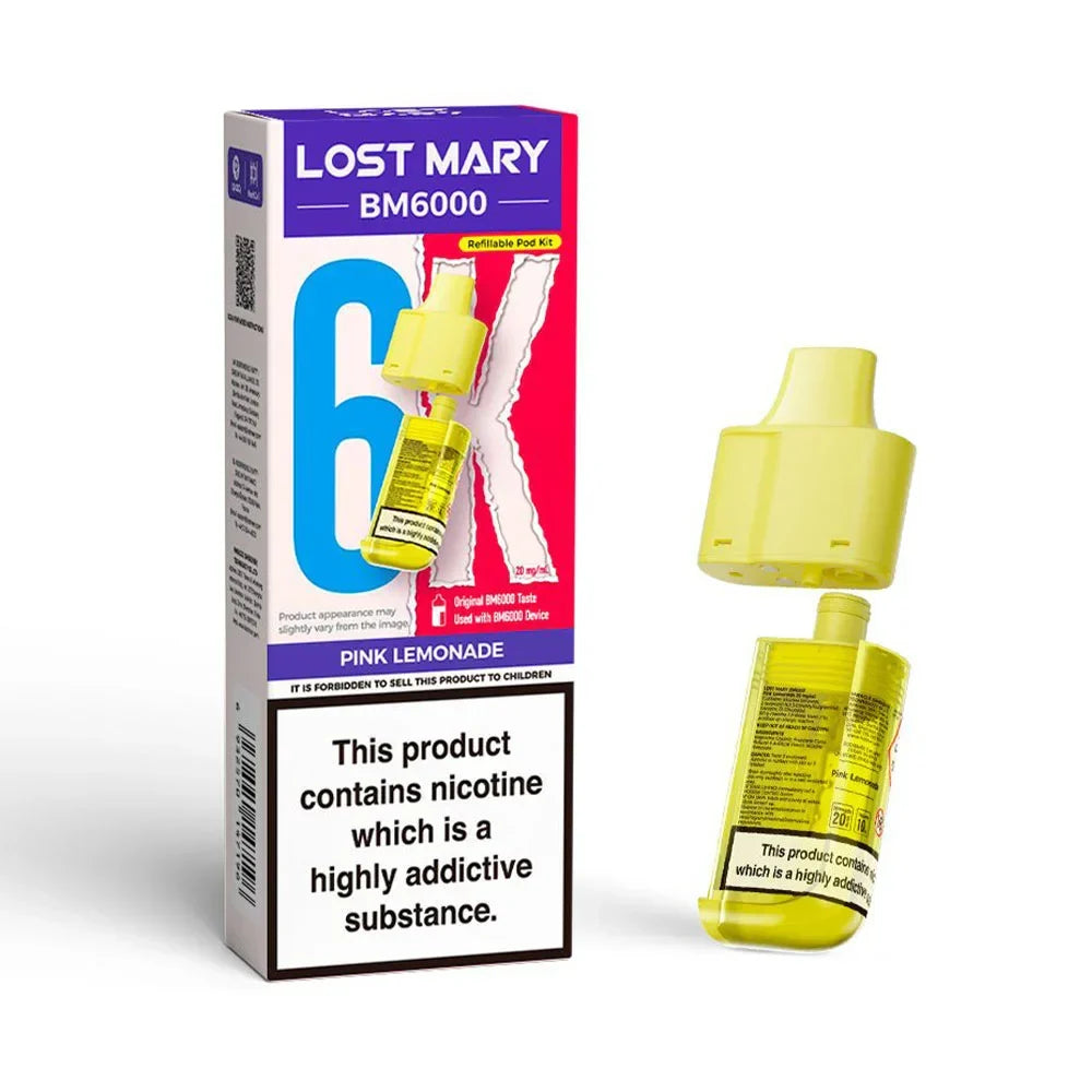 Lost Mary BM6000 Pink Lemonade prefilled replacement pod and refill container