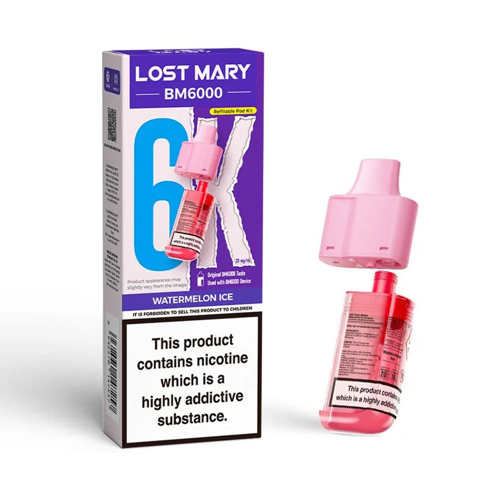 Lost Mary BM6000 Watermelon Ice prefilled replacement pod and refill container