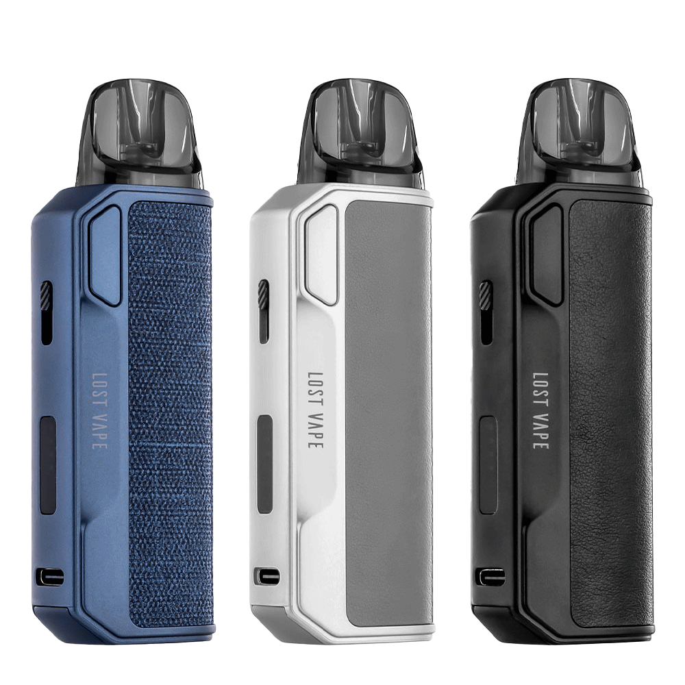 Lost Vape Thelema Elite S refillable pod kit in three finishes