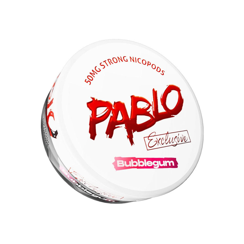 Pablo Exclusive Bubblegum nicotine pouch can, 50mg/g and 30mg per pouch