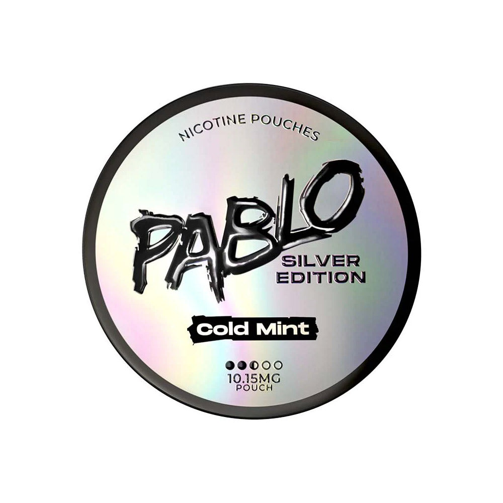 Pablo Silver Edition Cold Mint nicotine pouch can, 10.15mg per pouch