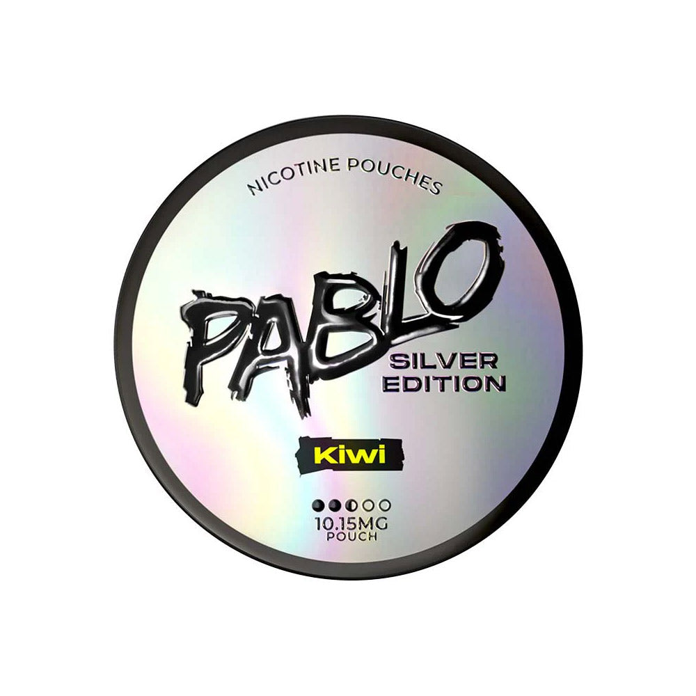 Pablo Silver Edition Kiwi nicotine pouch can, 10.15mg per pouch