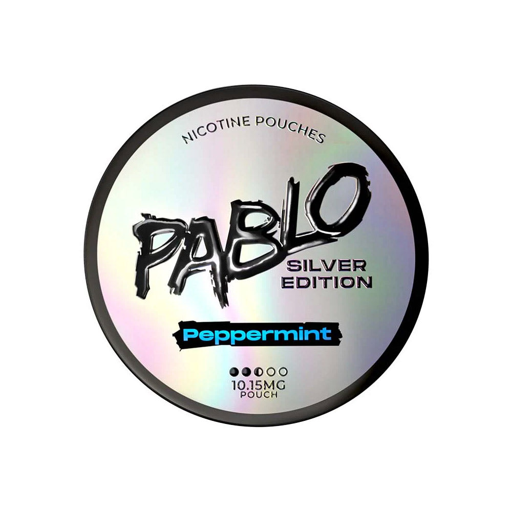 Pablo Silver Edition Peppermint nicotine pouch can, 10.15mg per pouch