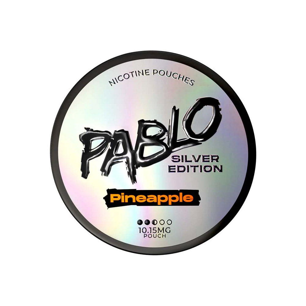 Pablo Silver Edition Pineapple nicotine pouch can, 10.15mg per pouch