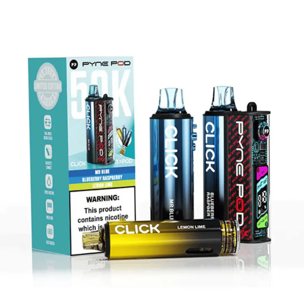 PYNE Pod Click 50K Classic Edition prefilled kit with device and three pod refill sets