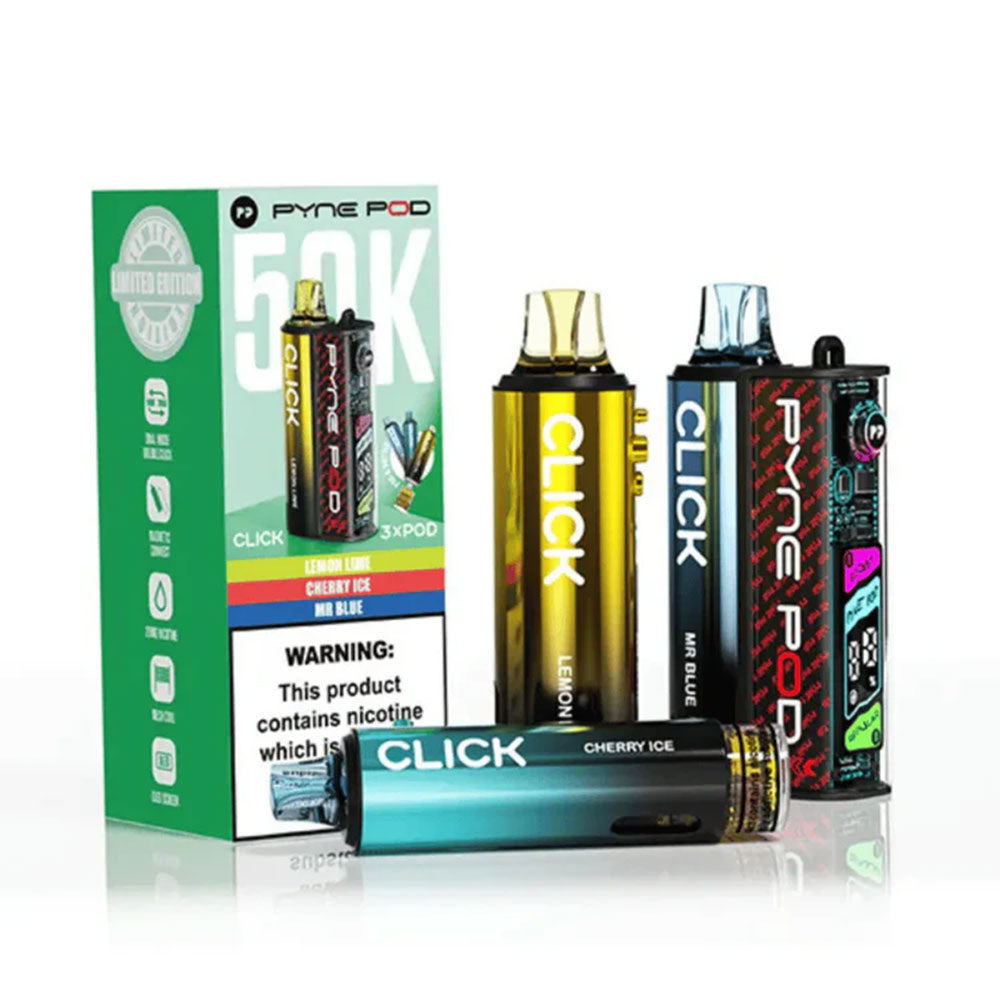 PYNE Pod Click 50K Special Edition prefilled kit with device and three pod refill sets