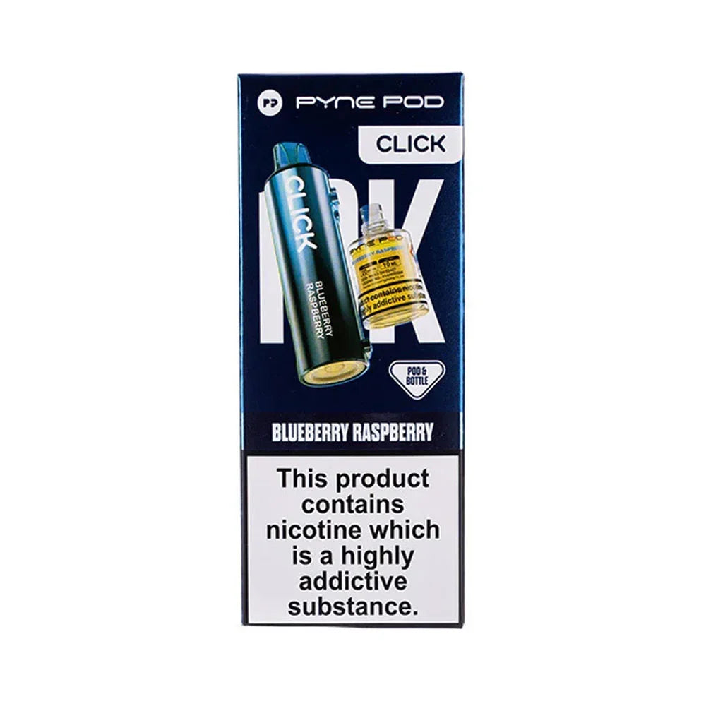 Pyne Pod Click Blueberry Raspberry prefilled pod and 10ml refill bottle
