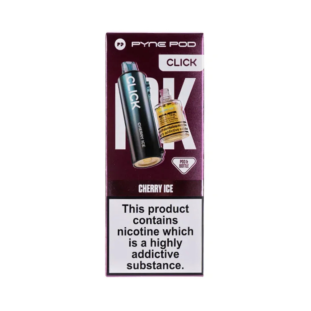 Pyne Pod Click Cherry Ice prefilled pod and 10ml refill bottle
