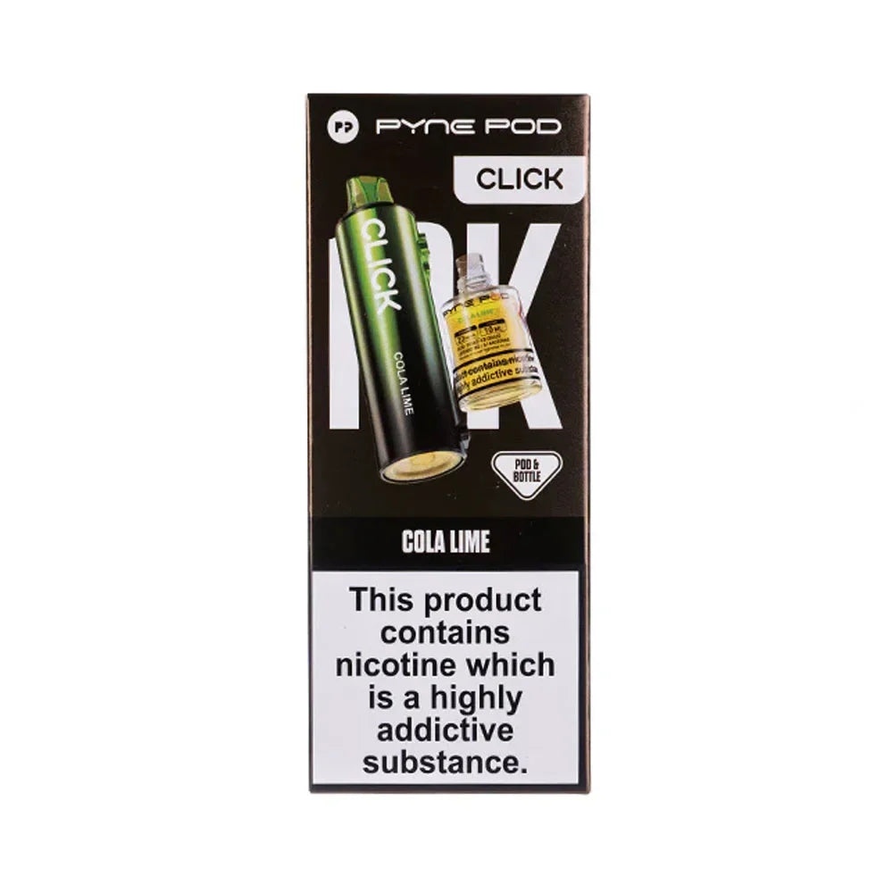 Pyne Pod Click Cola Lime prefilled pod and 10ml refill bottle