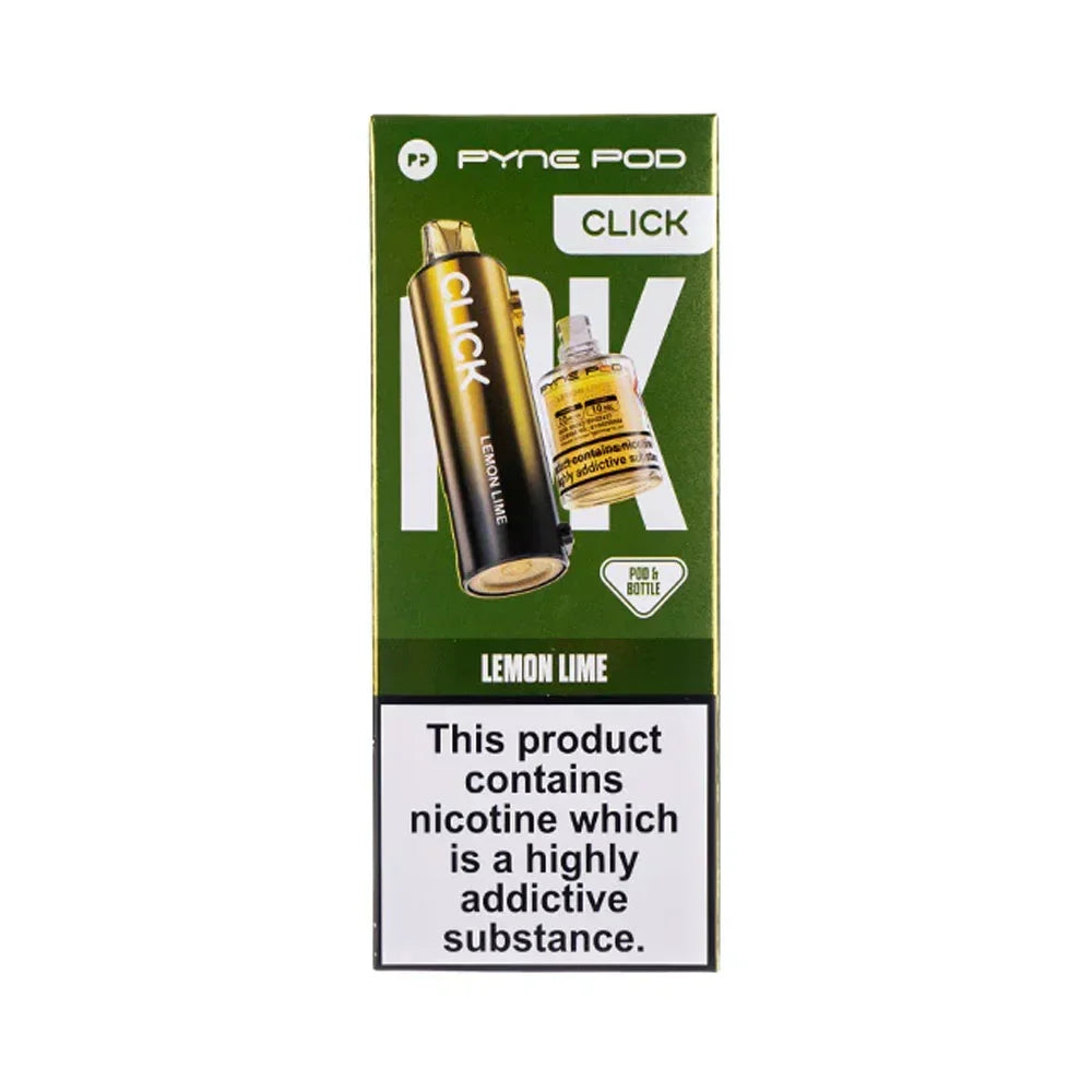 Pyne Pod Click Lemon Lime prefilled pod and 10ml refill bottle