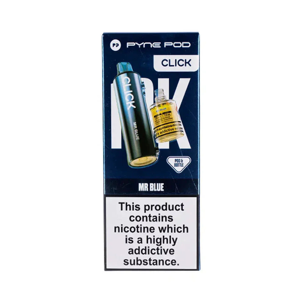 Pyne Pod Click Mr Blue prefilled pod and 10ml refill bottle