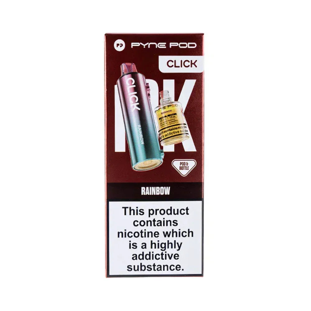 Pyne Pod Click Rainbow prefilled pod and 10ml refill bottle