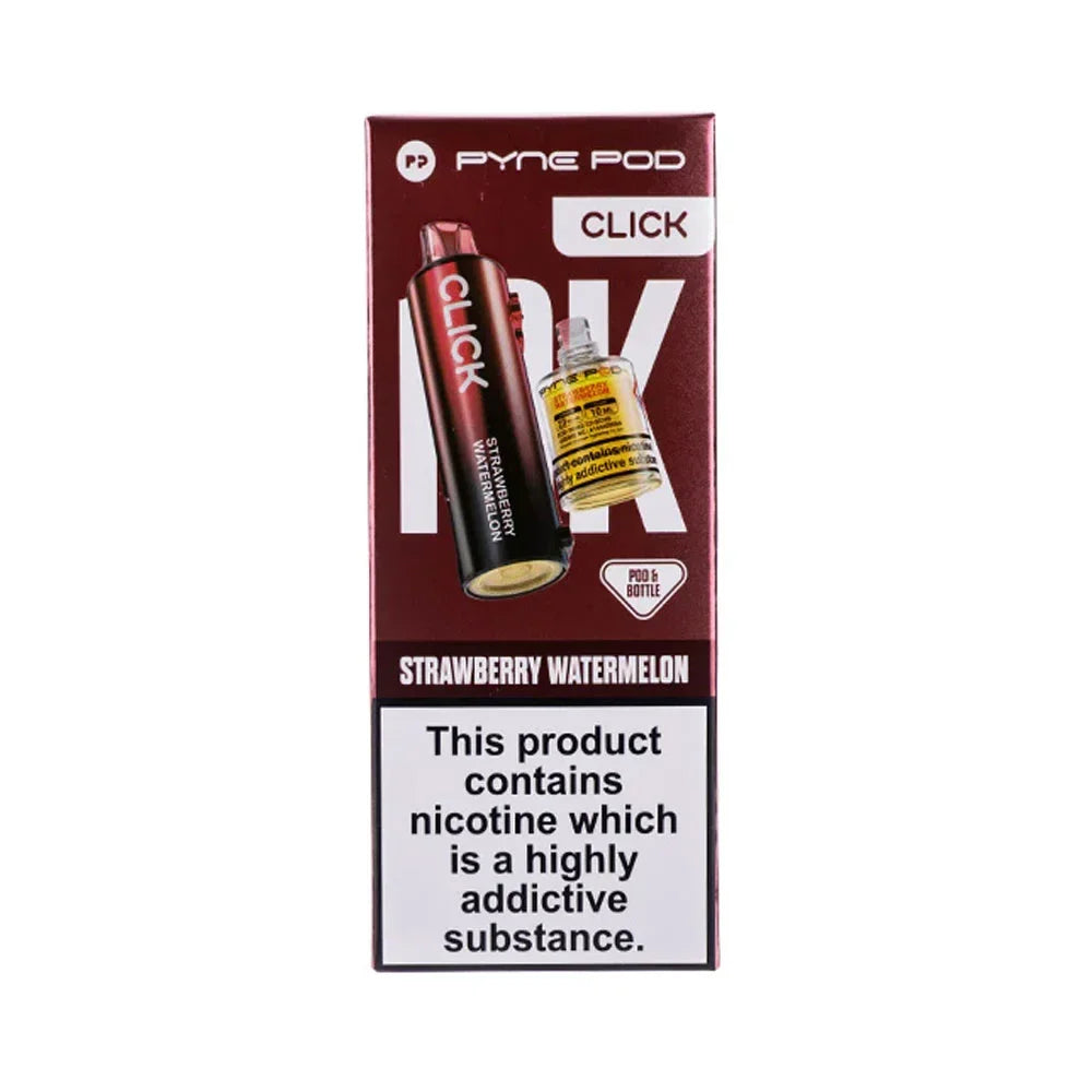 Pyne Pod Click Strawberry Watermelon prefilled pod and 10ml refill bottle