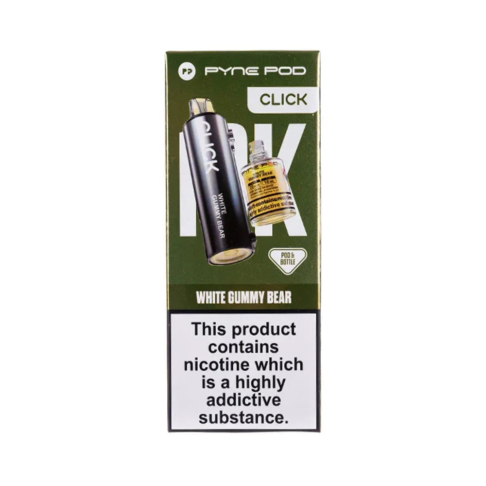 Pyne Pod Click White Gummy Bear prefilled pod and 10ml refill bottle
