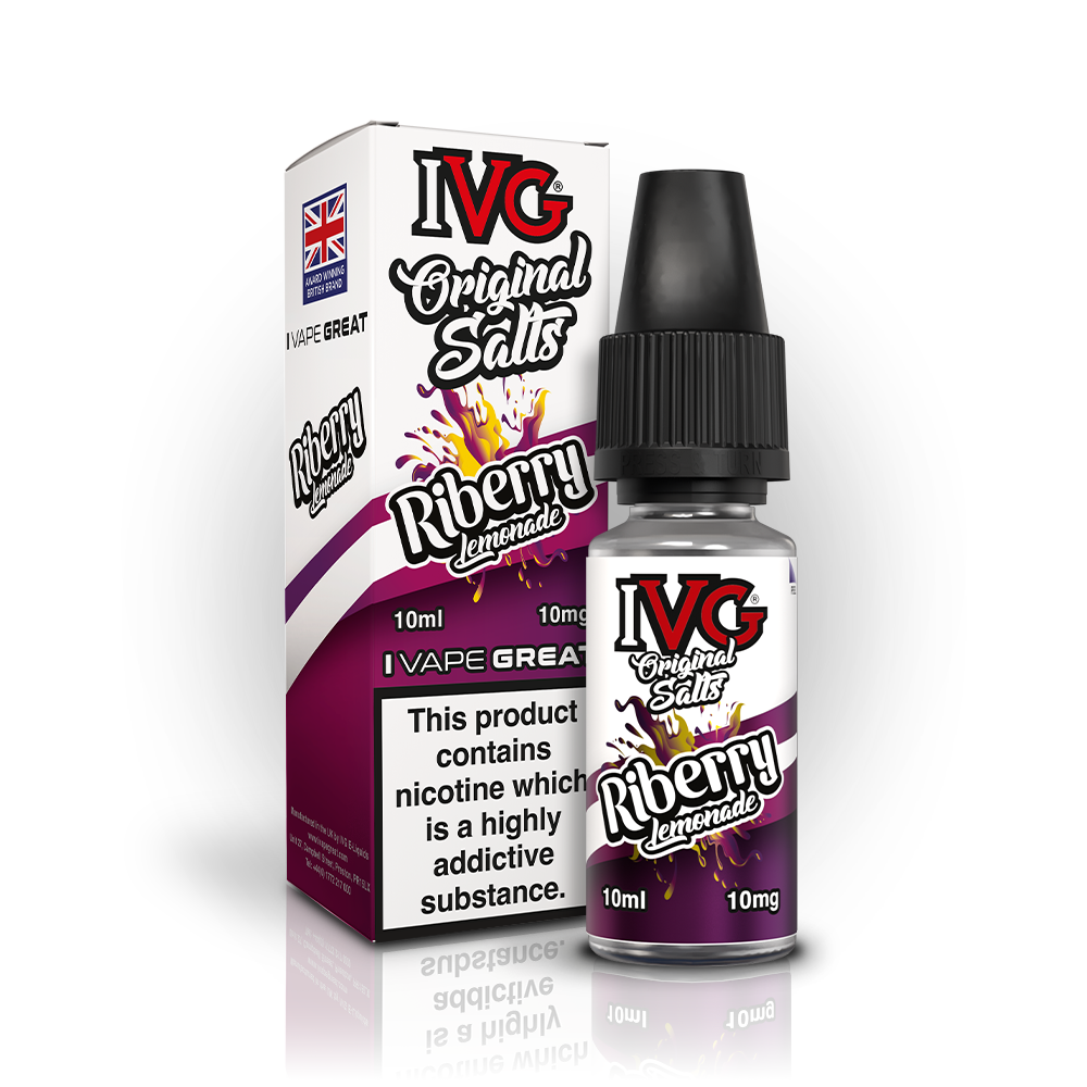 IVG Original Salts Riberry Lemonade 10ml e-liquid bottle labelled 10mg