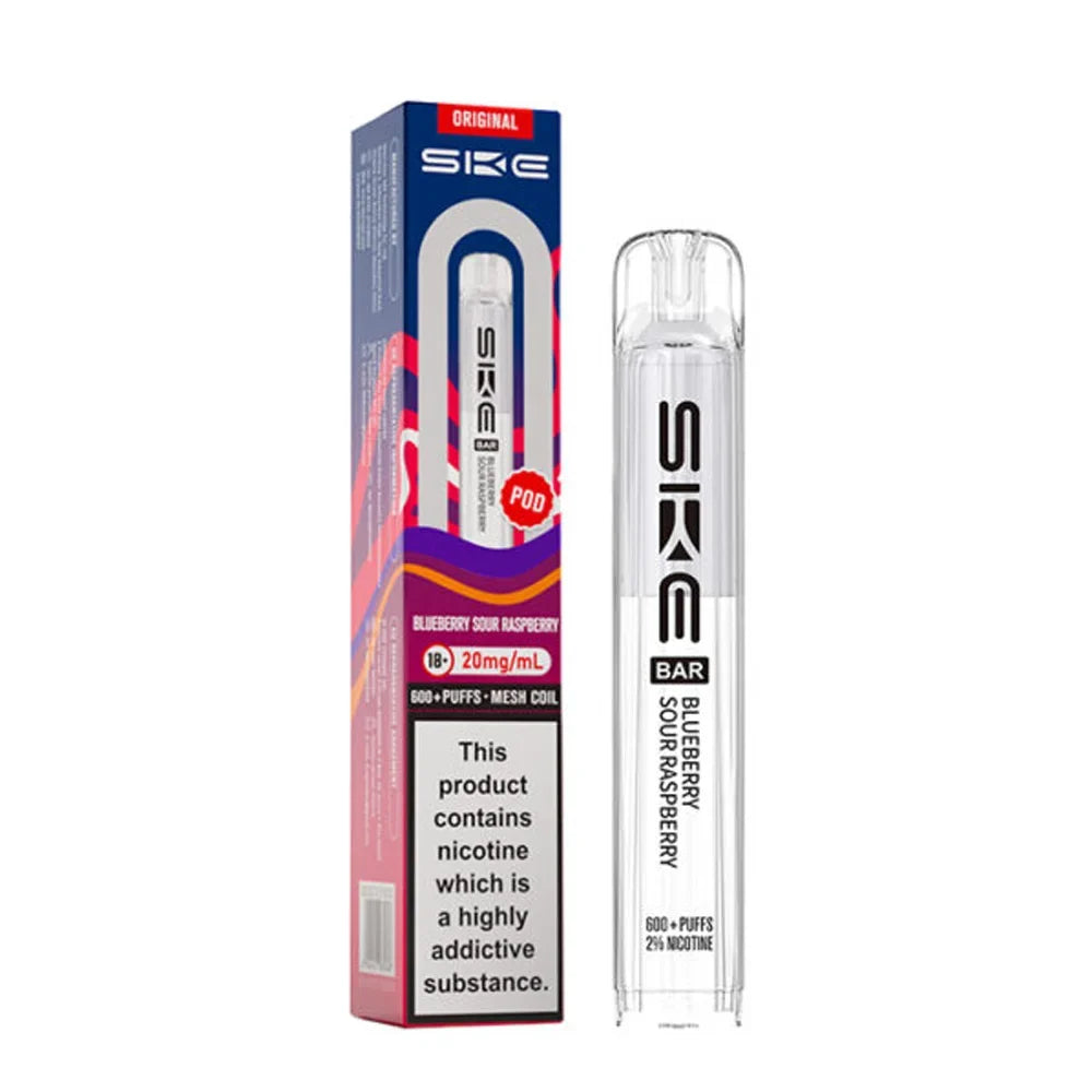 SKE BAR Original Blueberry Sour Raspberry 20mg 2ml single prefilled replacement pod and box