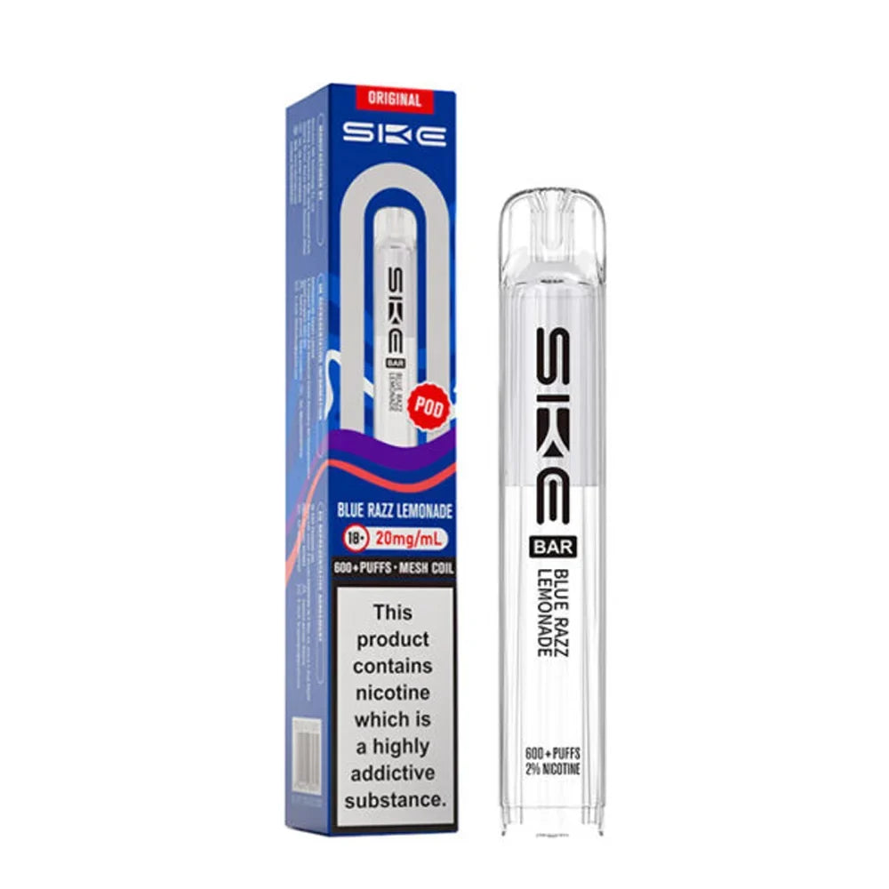 SKE BAR Original Blue Razz Lemonade 20mg 2ml single prefilled replacement pod and box