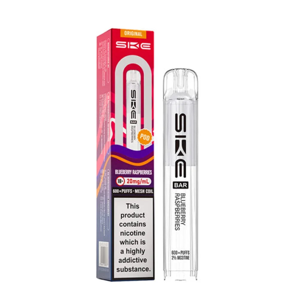 SKE BAR Original Blueberry Raspberries 20mg 2ml single prefilled replacement pod and box