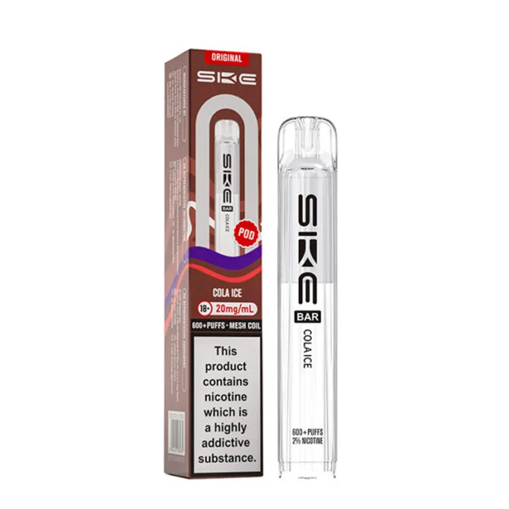 SKE BAR Original Cola Ice 20mg 2ml single prefilled replacement pod and box