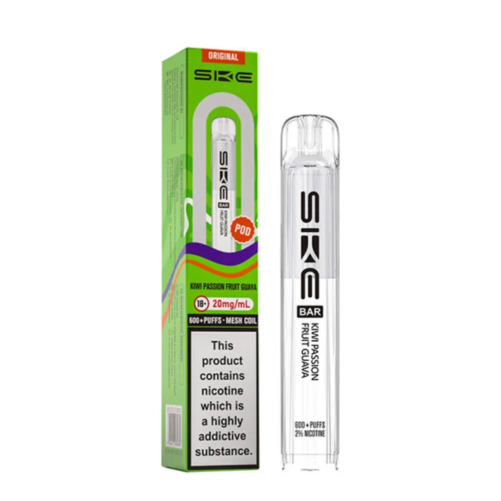 SKE BAR Original Kiwi Passion Fruit Guava 20mg 2ml single prefilled replacement pod and box