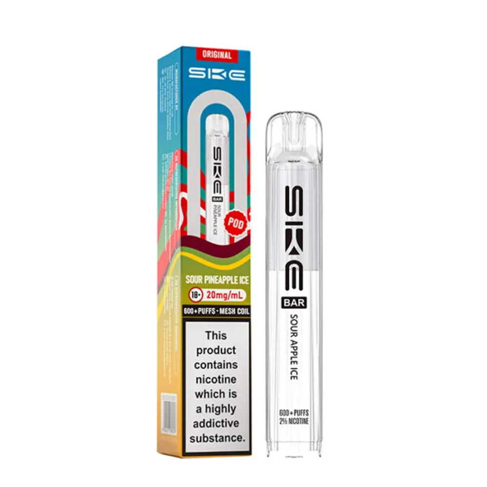 SKE BAR Original Sour Pineapple Ice 20mg 2ml single prefilled replacement pod and box
