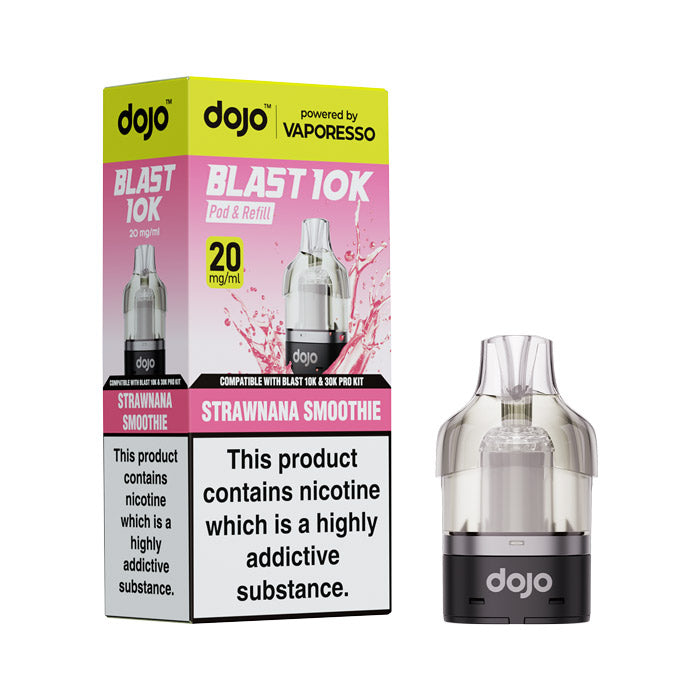 Vaporesso DOJO Blast 10K/30K Strawnana Smoothie 20mg prefilled pod and refill set