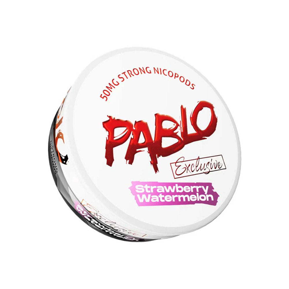 Pablo Exclusive Strawberry Watermelon nicotine pouch can, 50mg/g and 30mg per pouch