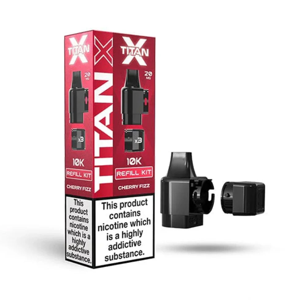 Titan X Cherry Fizz prefilled pod and refill pack