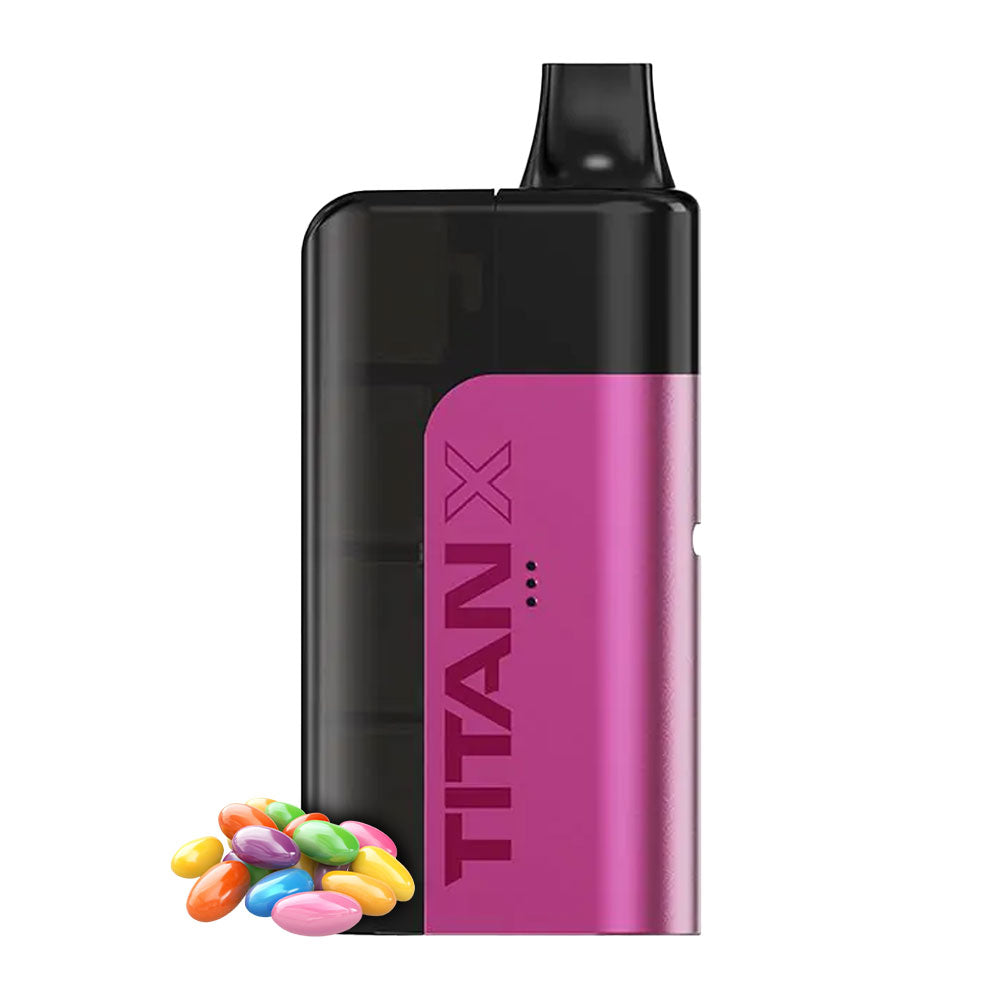 Titan X Rainbow Burst prefilled pod kit with device
