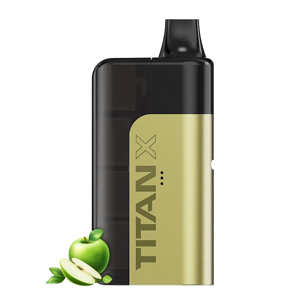 Titan X Sour Apple prefilled pod kit with device