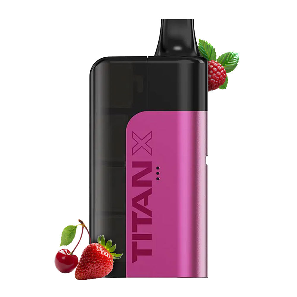 Titan X Strawberry Raspberry Cherry prefilled pod kit with device