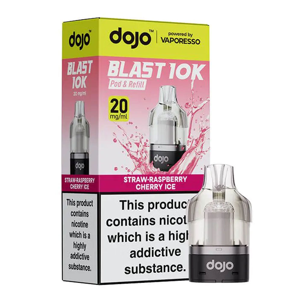 Vaporesso DOJO Blast 10K/30K Strawberry Raspberry Cherry Ice 20mg prefilled pod and refill set