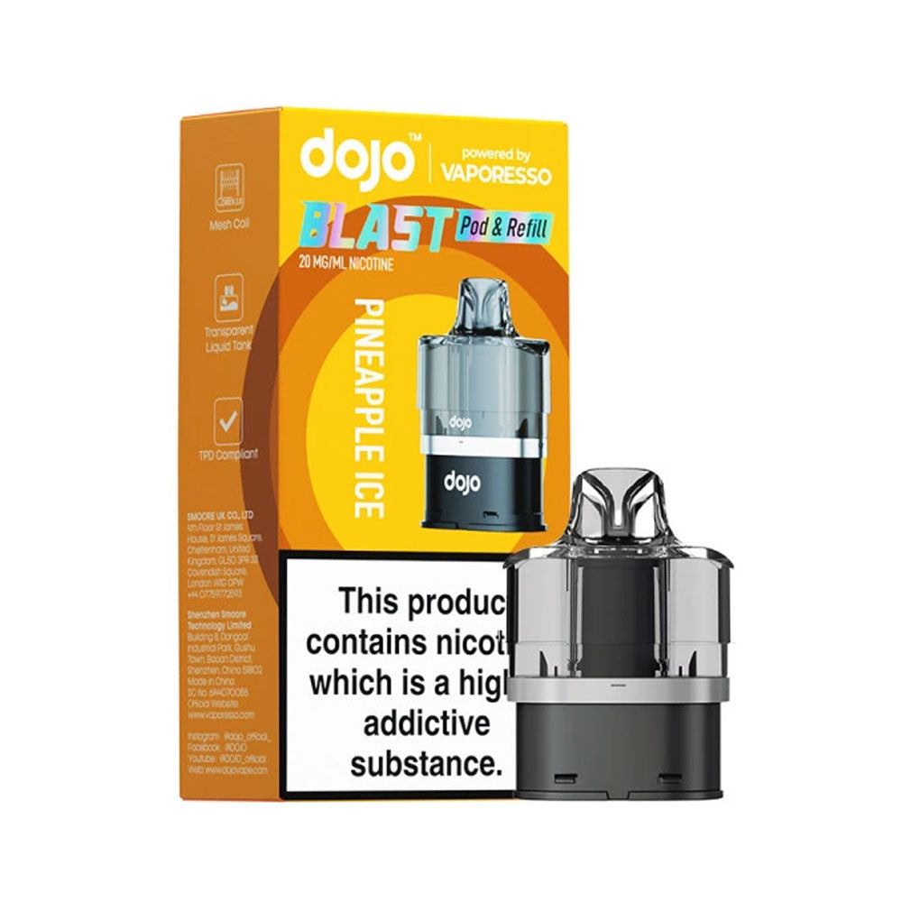 DOJO Blast 6000 Pineapple Ice 20mg pod and refill retail pack
