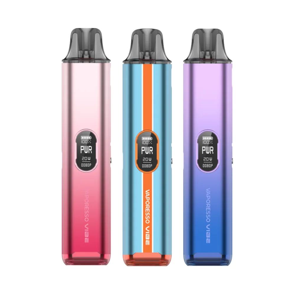 Vaporesso VIBE 20W refillable pod kit in three colours