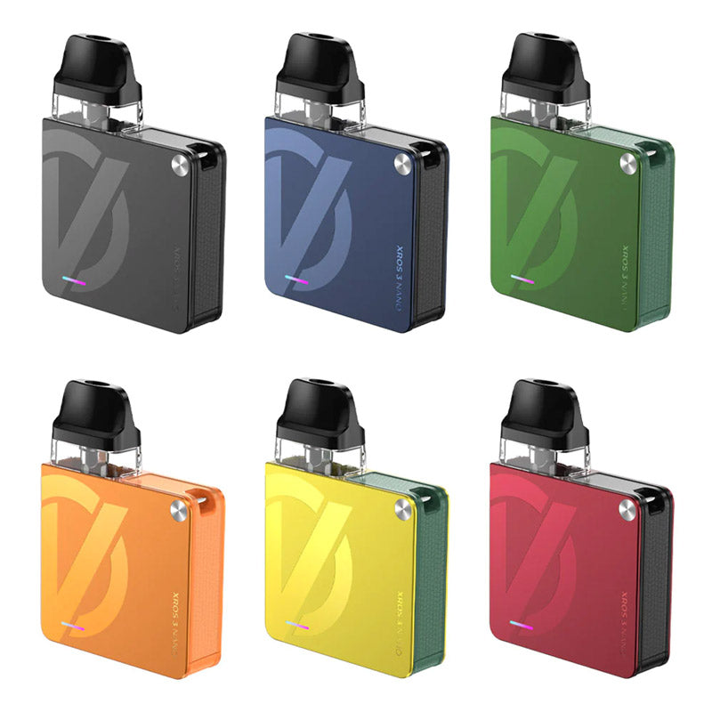 Vaporesso XROS 3 Nano refillable pod kits shown in the available colours