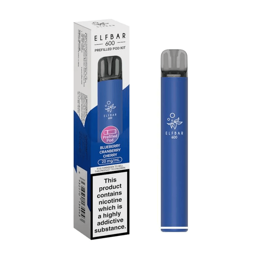 Elf Bar 600 Blueberry Cranberry Cherry rechargeable prefilled pod kit
