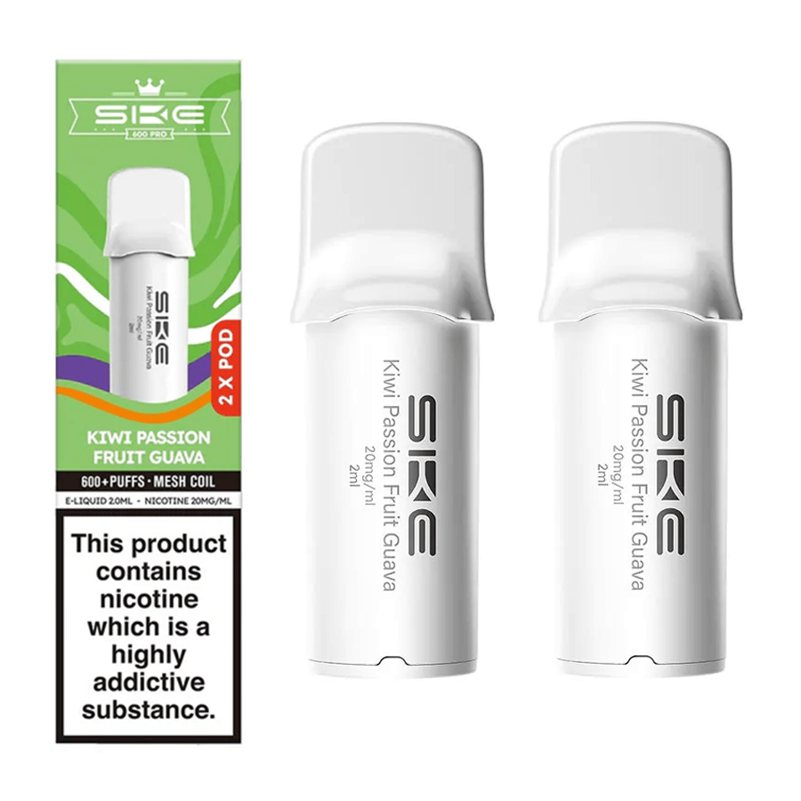 SKE 600 Pro Kiwi Passion Fruit Guava prefilled pods two pack with both pods and retail box