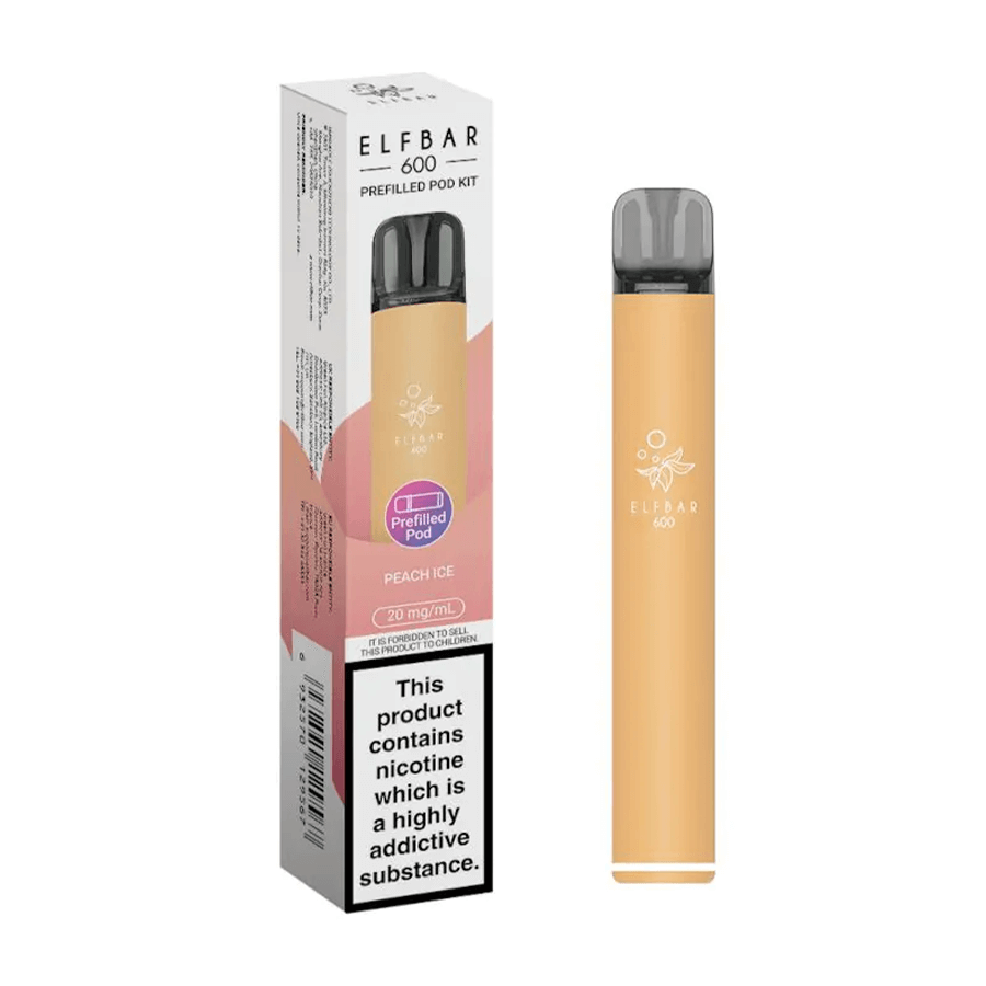Elf Bar 600 Peach Ice rechargeable prefilled pod kit