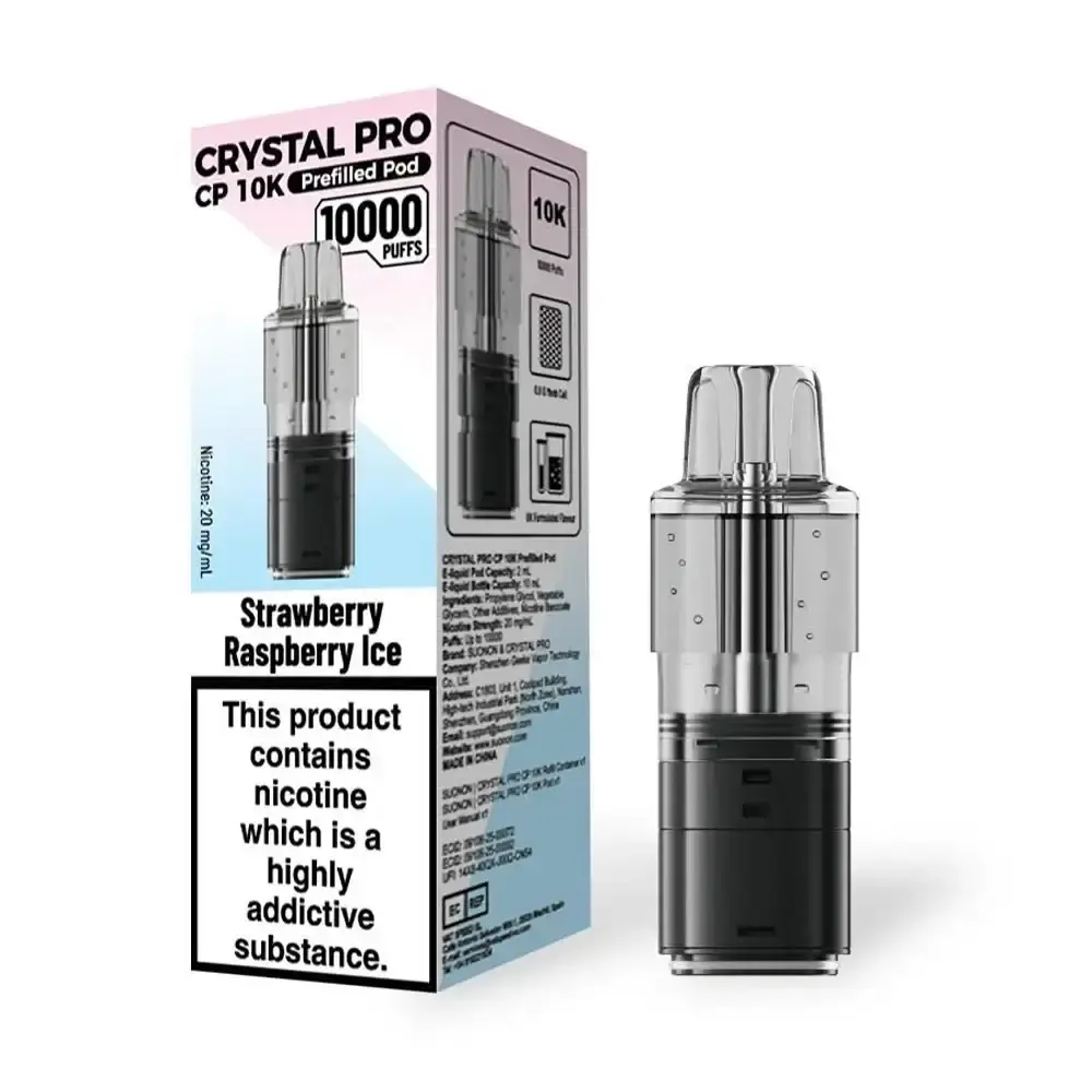 Crystal Pro CP 10K Prefilled Pods - Strawberry Raspberry Ice
