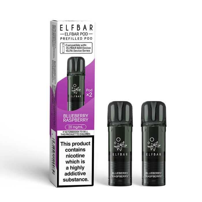 Elf Bar 600 Blueberry Raspberry replacement prefilled pods two-pack