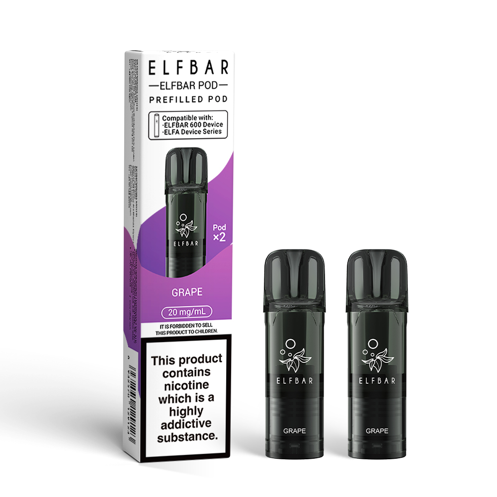 Elf Bar 600 Grape replacement prefilled pods two-pack