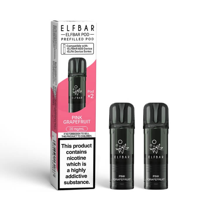 Elf Bar 600 Pink Grapefruit replacement prefilled pods two-pack
