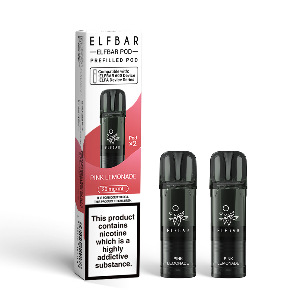 Elf Bar 600 Pink Lemonade replacement prefilled pods two-pack