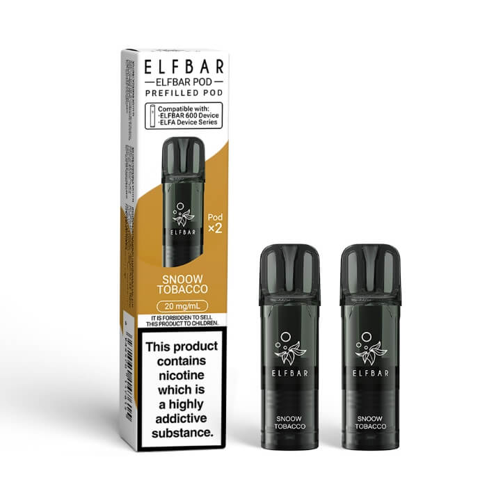 Elf Bar 600 Snoow Tobacco replacement prefilled pods two-pack